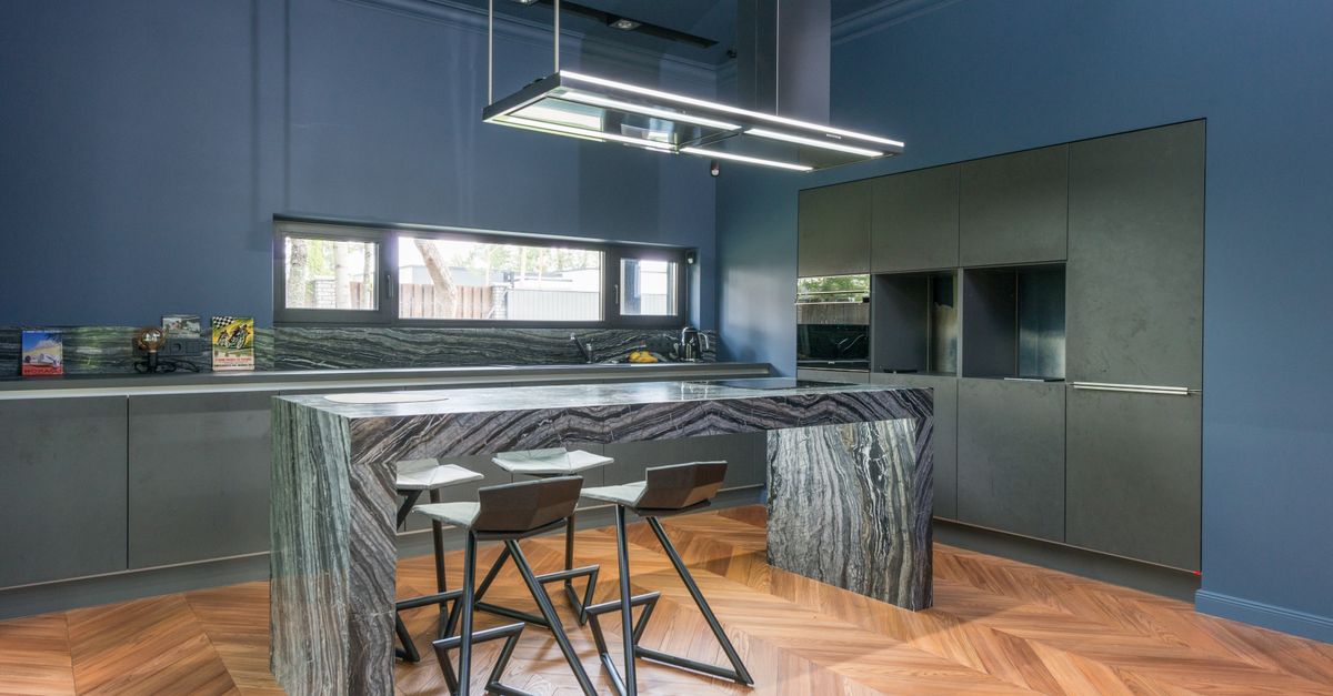 Modern kitchen with premium trash can