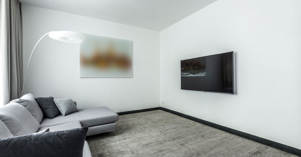Flat-screen TV in a modern living room